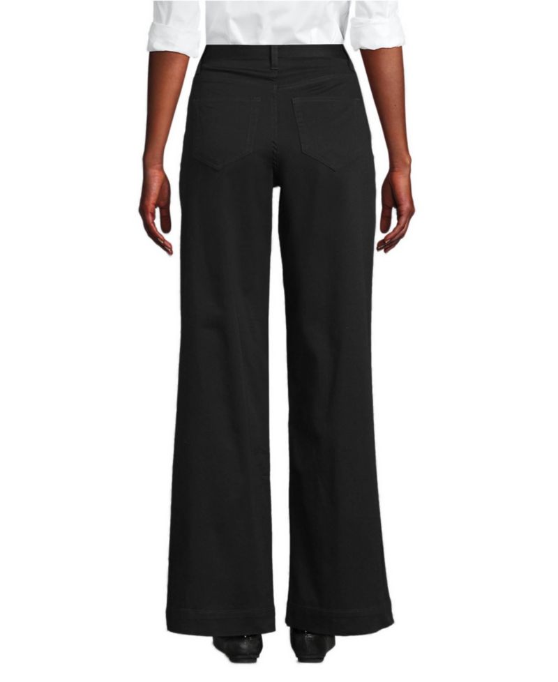 Petite High Rise 5 Pocket Wide Leg Chino Pants