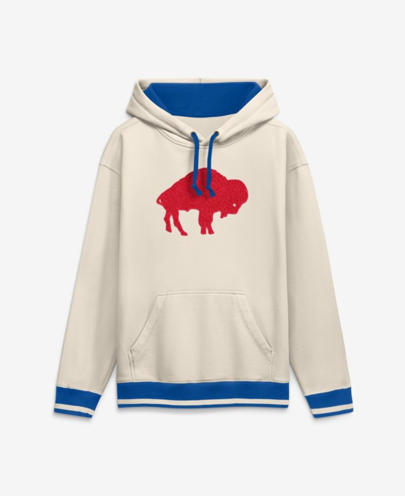 Men's Cream Buffalo Bills Chenille Heavyweight Fleece Hoodie