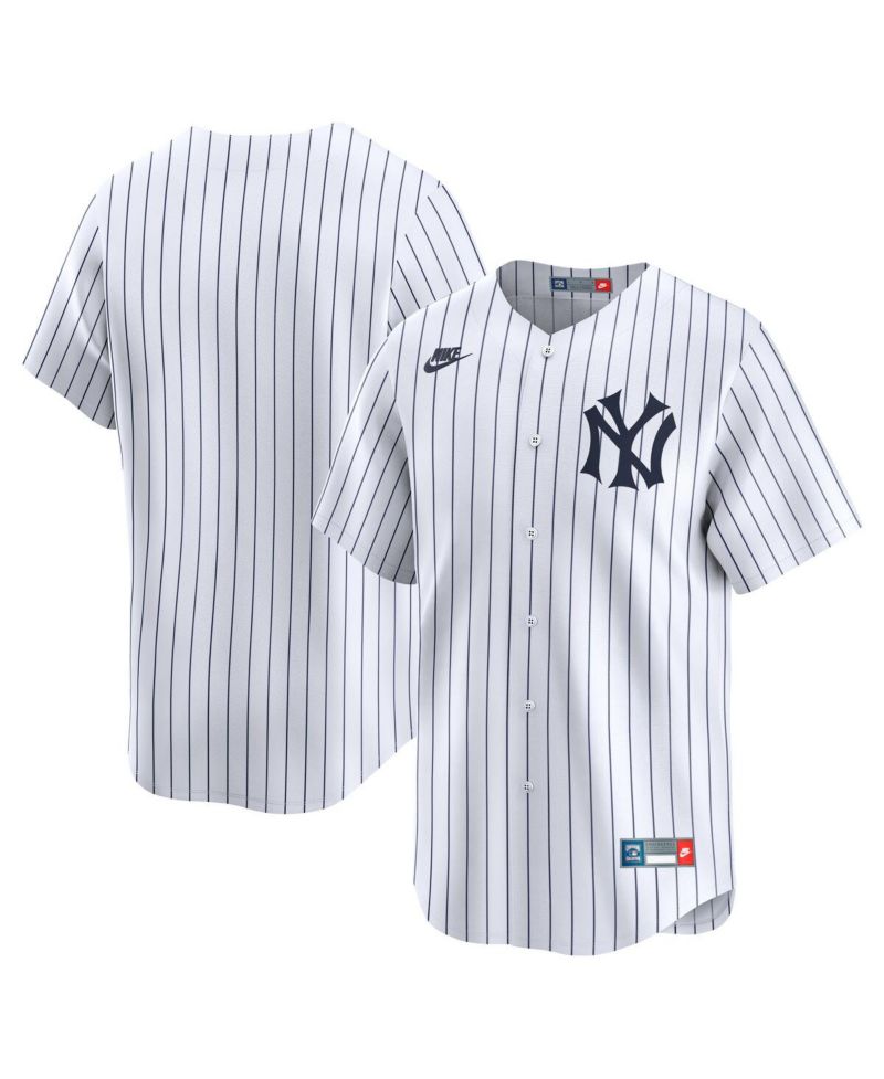 Men's White New York Yankees Throwback Cooperstown Collection Limited Jersey