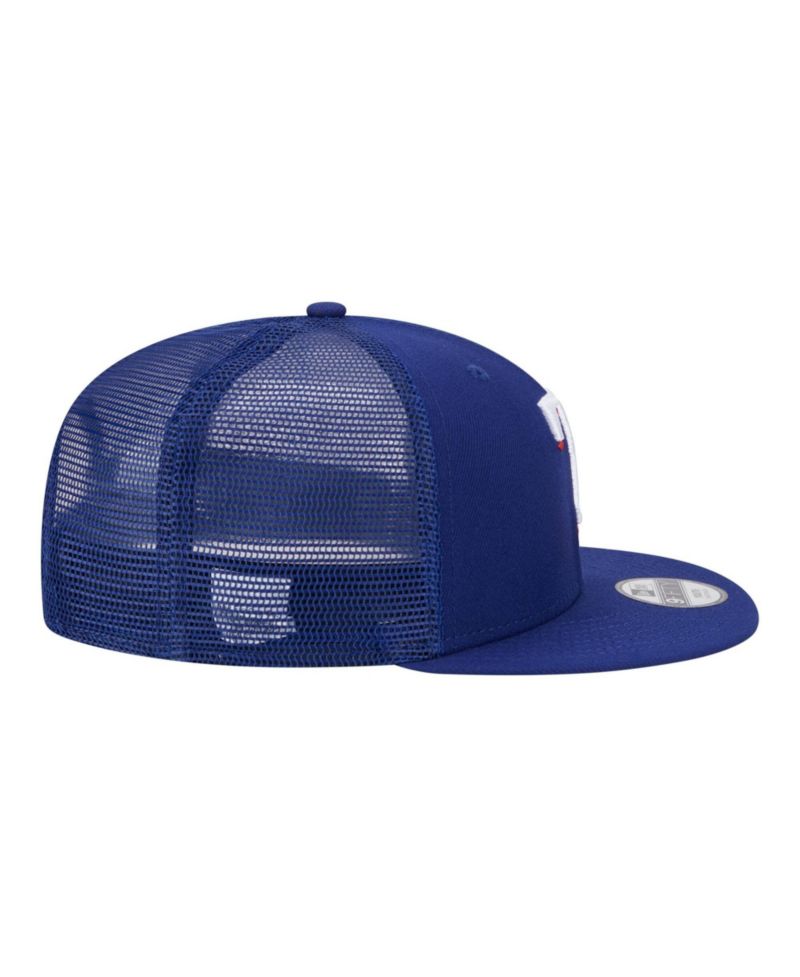 Big Boys and Girls Royal Texas Rangers 9FIFTY Trucker Snapback Hat