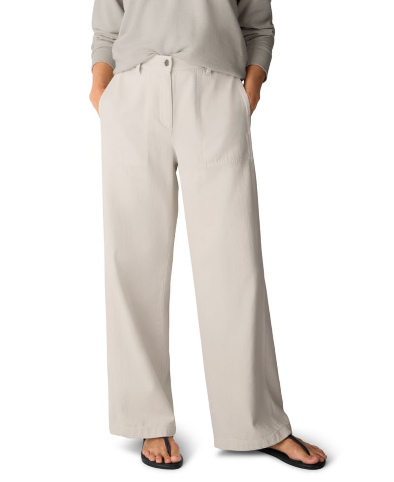 Women's High-Waist Wide-Leg Cotton Pants