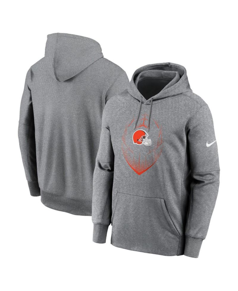 Men's Heather Gray Cleveland Browns Icon Performance Pullover Hoodie