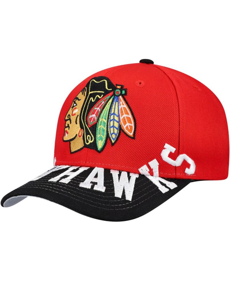 Men's Red/Black Chicago Blackhawks Underarch Two-Tone Pro Crown Snapback Hat