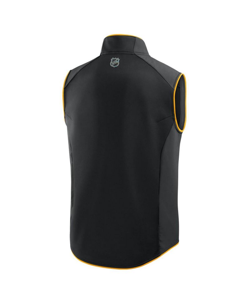 Men's Black Boston Bruins Authentic Pro Rink Full-Zip Vest