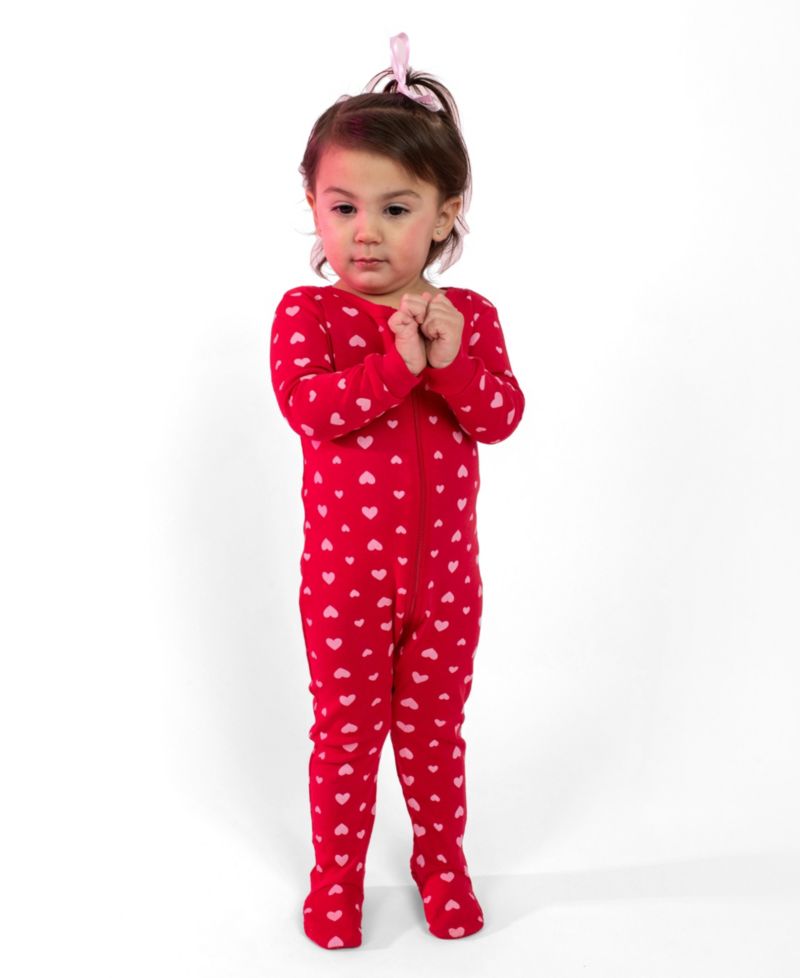 Toddler Girls Matching Family One-Piece Cotton Sleep 'n Play Footed Pajamas - Cute and Playful Prints