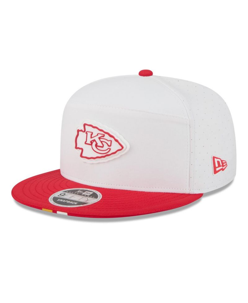 Men's White/Red Kansas City Chiefs 2025 NFL Training Camp Split Panel 9FIFTY Snapback Hat