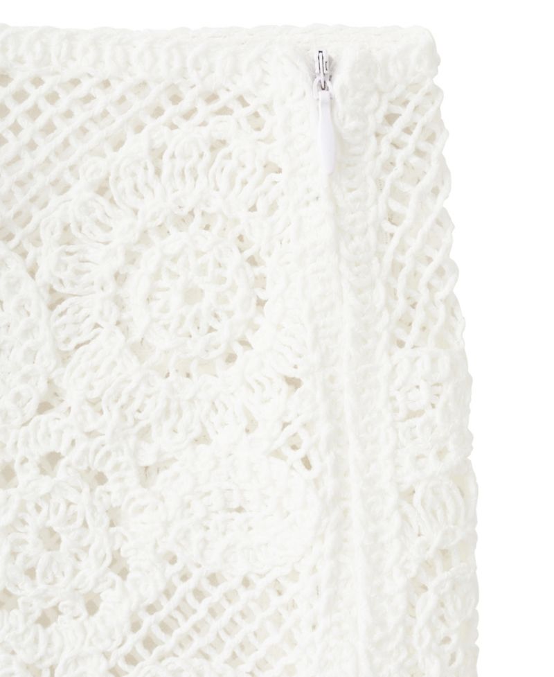 Women's Floral Crocheted Mini Skirt