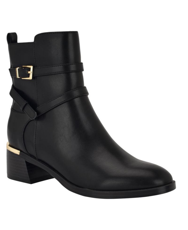 Women's Jasen Buckle Strap Block Heel Booties