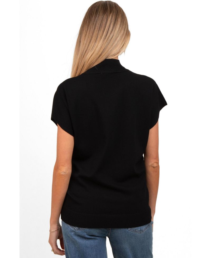 Women's Black Mock Neck Knit Top