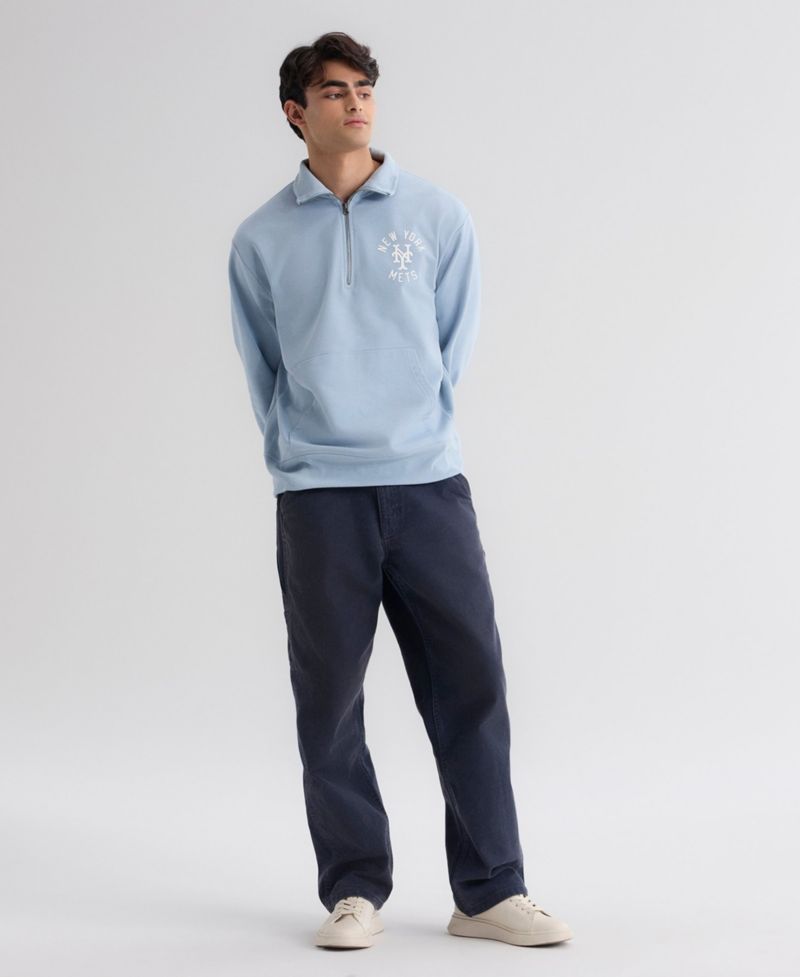 Men's New York Mets Iconic Quarter-Zip Relaxed-Fit Sweatshirt