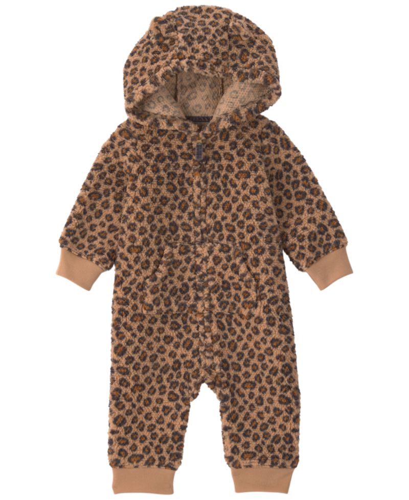 Baby Girls' Leopard Teddy Fleece Jumpsuit