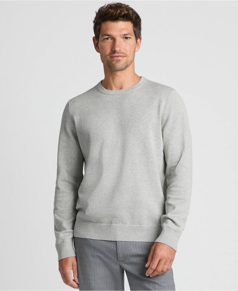 Men's Fine Gauge Cotton Crew Neck Sweater