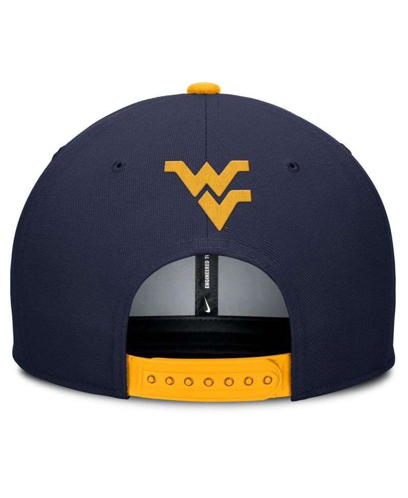 Men's Navy/Gold West Virginia Mountaineers 2025 Sideline Campus Pro Local Snapback Hat