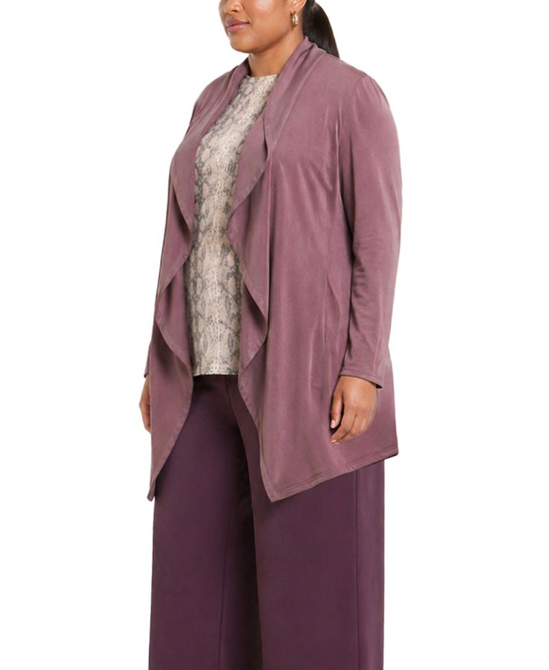 Plus Size Draped Flyaway Cardigan Sweater