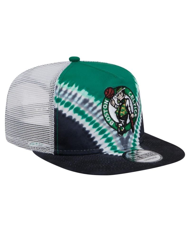 Men's Black/Kelly Green Boston Celtics Throwback Dye Golfer Snapback Hat