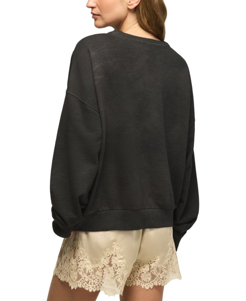 Women's Long-Sleeve Crewneck Embroidered Sweatshirt