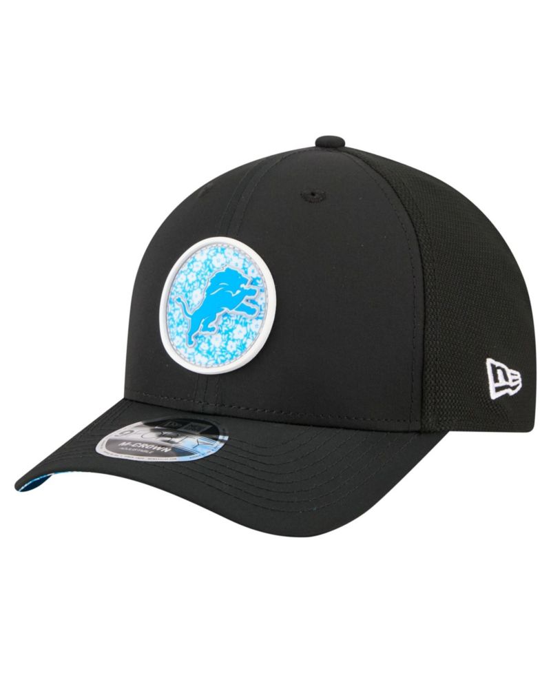 Men's Black Detroit Lions Floral 9FORTY M-Crown Trucker Adjustable Hat