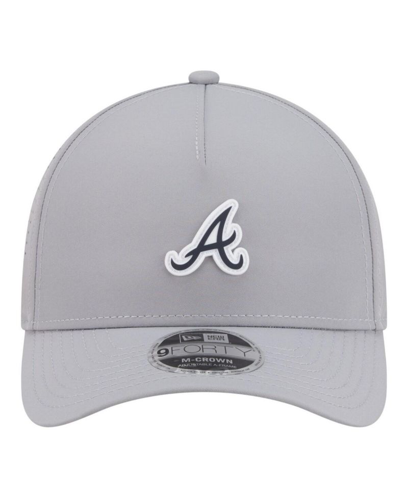 Men's Gray Atlanta Braves Micro Logo 9FORTY M-Crown A-Frame Adjustable Hat