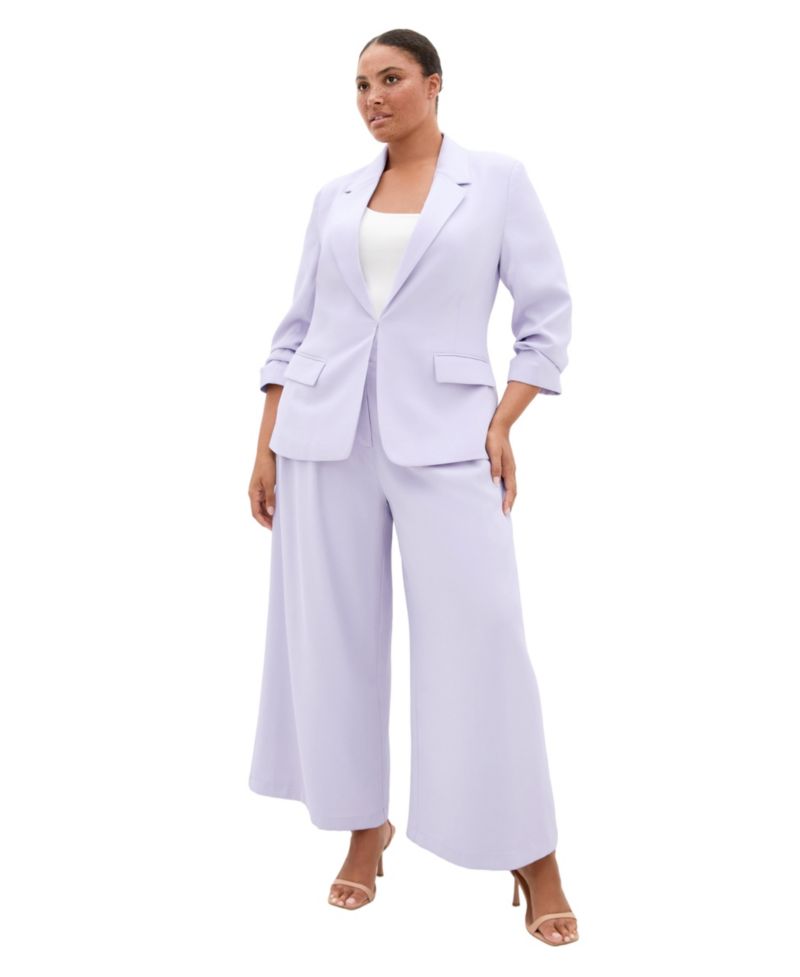 Plus Size Abbie Gathered Elbow Sleeves Blazer