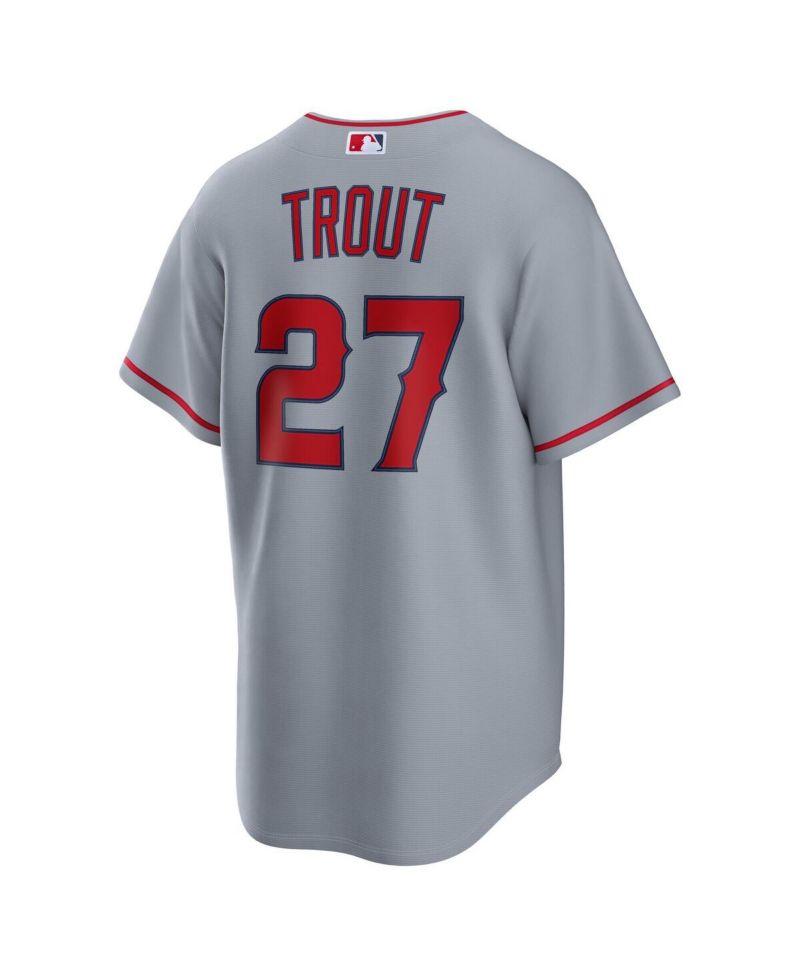 Men's Mike Trout Gray Los Angeles Angels Road Replica Jersey