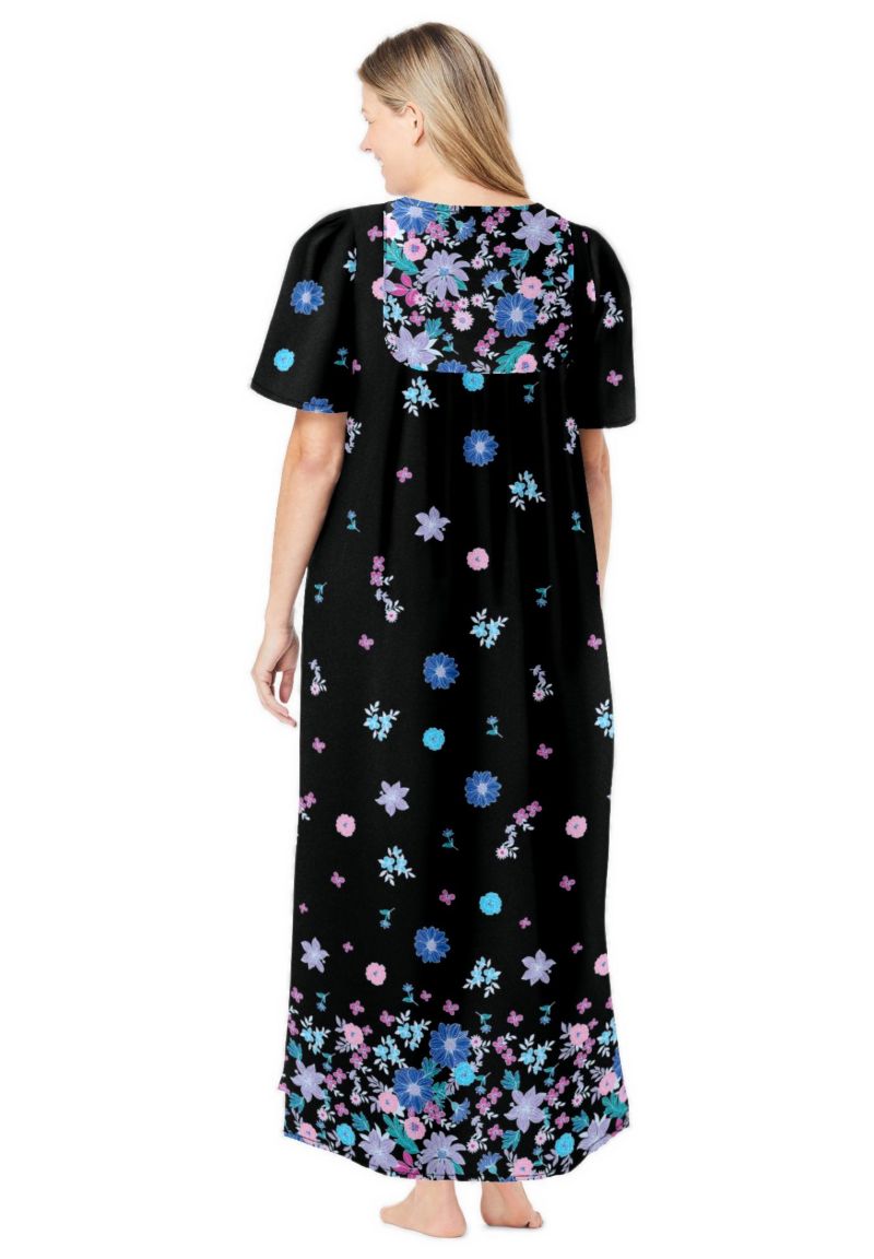 Women's Only Necessities Bib-Front Short Sleeve Maxi Lounger