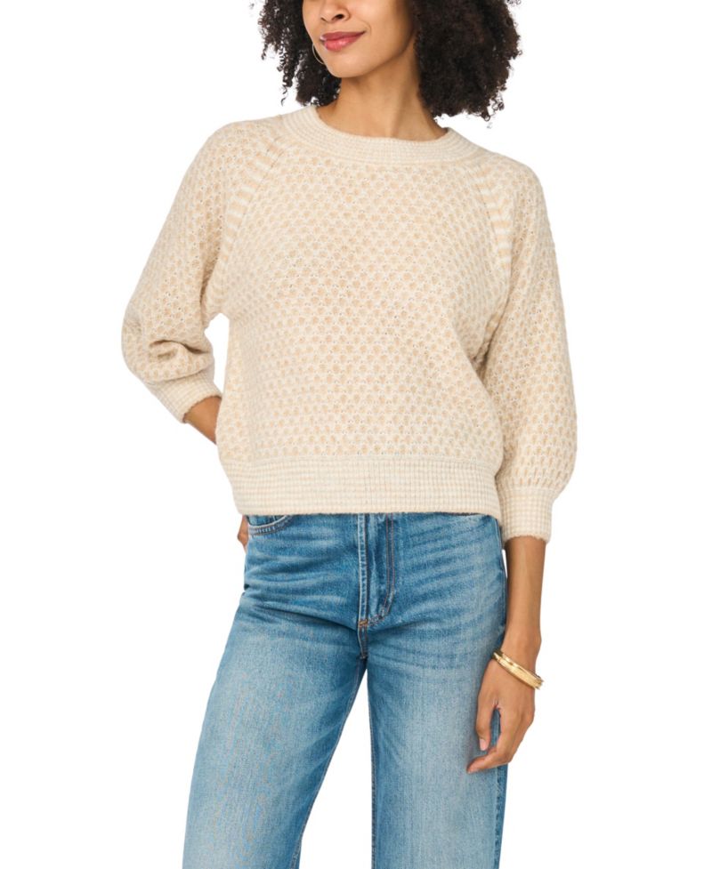 Women's Tuck Stitch Raglan Crewneck Sweater