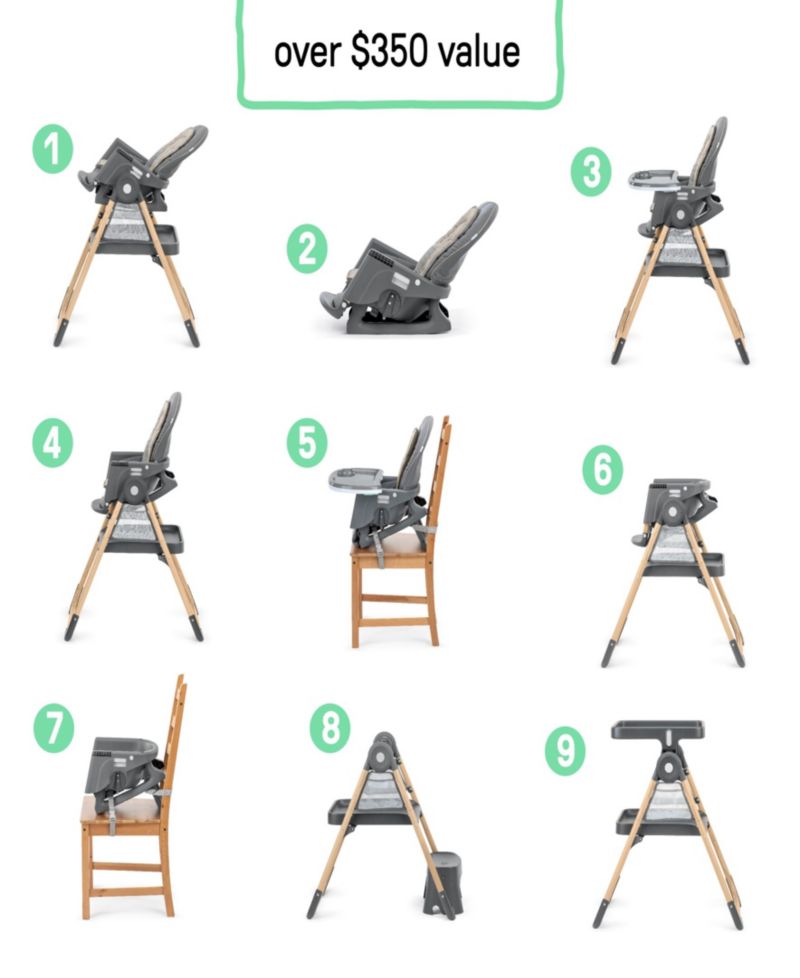 Baby Proper Positioner Create Up Multi-Mode Deluxe Folding High Chair