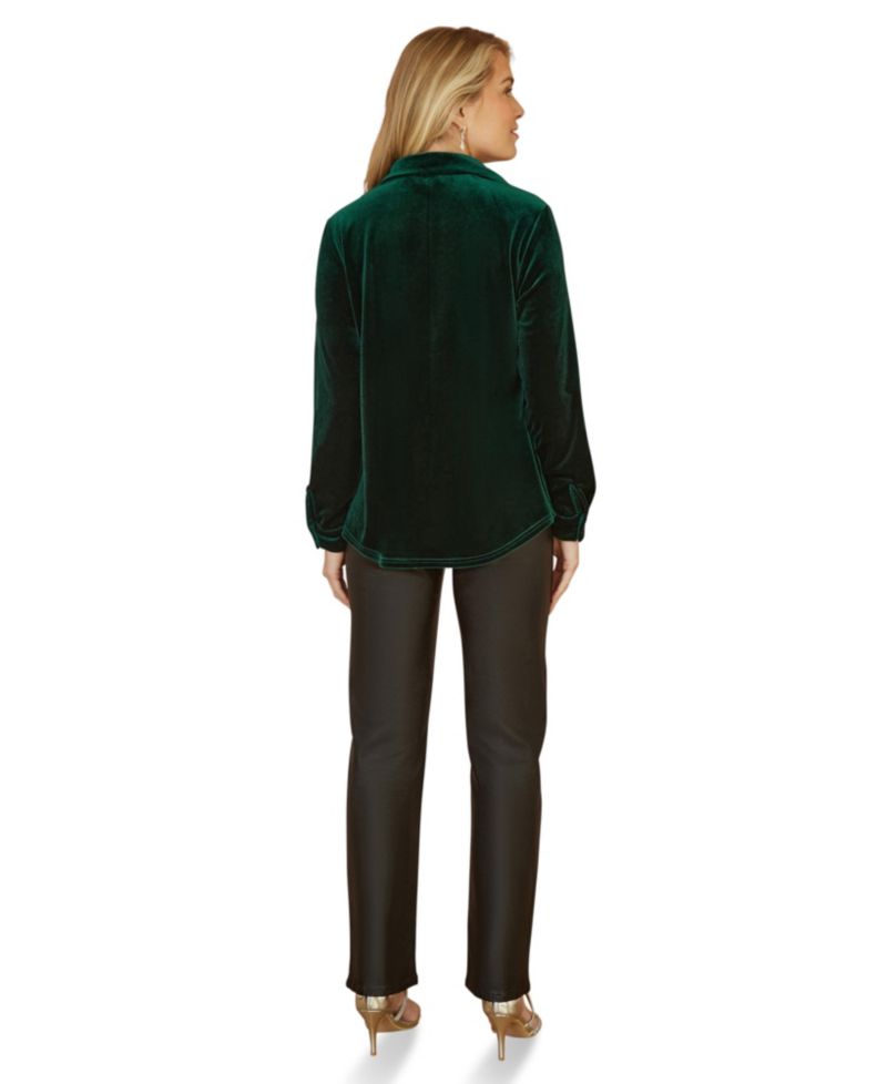 Women's Velvet Relaxed-Fit Long-Sleeve Shirt