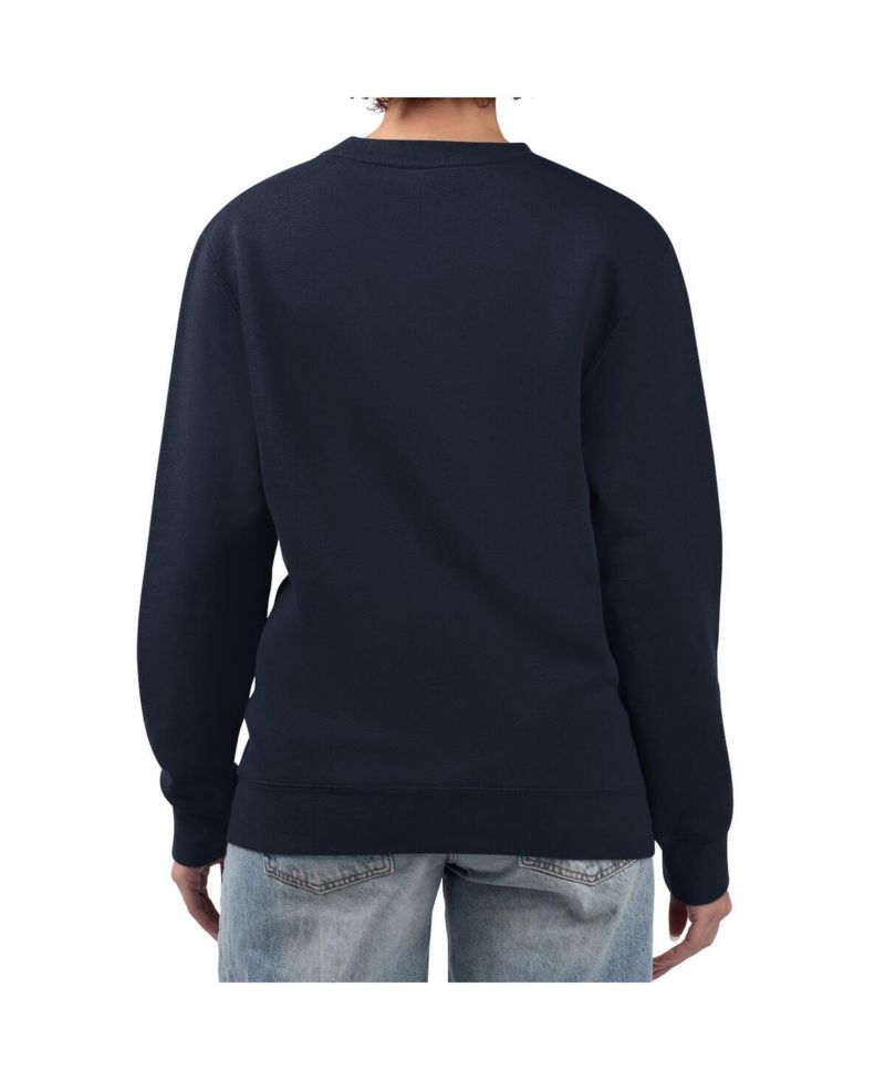 Women's Navy Nashville Predators Team Logo Tri-Blend Fleece Pullover Sweatshirt