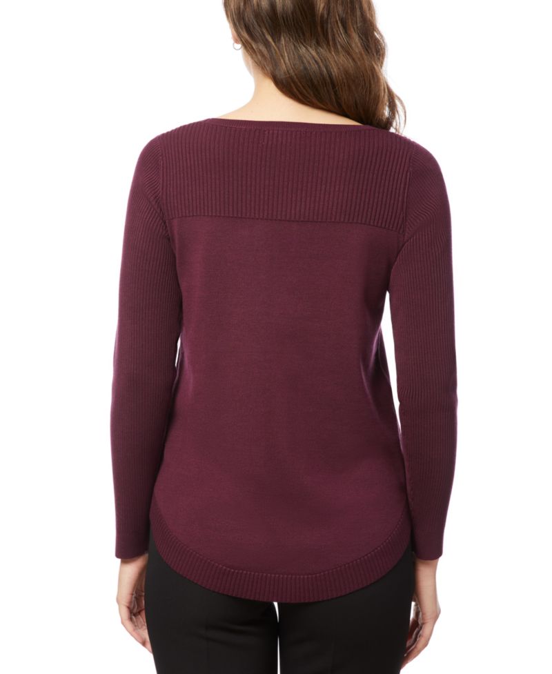 Women's Boat Neck Long-Sleeve Sweater