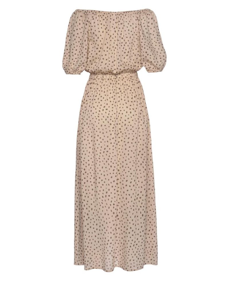 Women's Printed Off Shoulder Elastic-Waist Maxi Dress