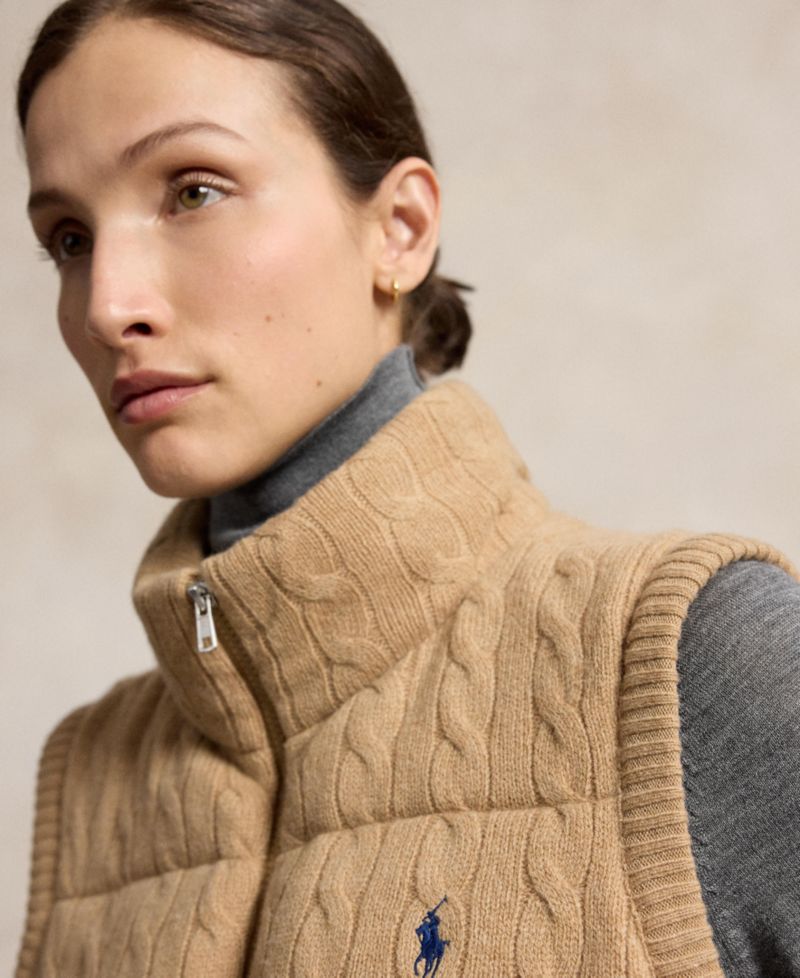 Women's Carly Cable-Knit Wool-Cashmere Sleeveless Vest