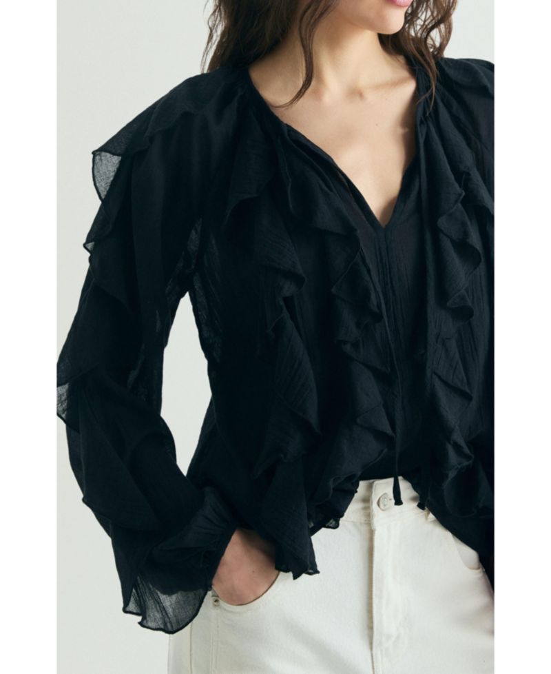 Women's Ruffled Cotton Blouse