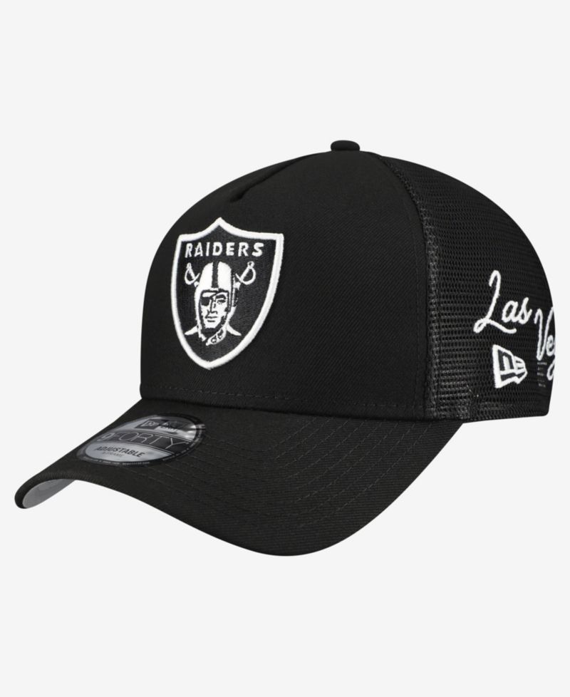 Men's Black Las Vegas Raiders City Script 9FORTY A-Frame Adjustable Hat