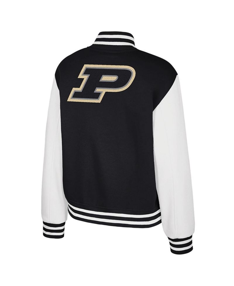 Women's Black Purdue Boilermakers French Baguette Full Snap Fleece Jacket