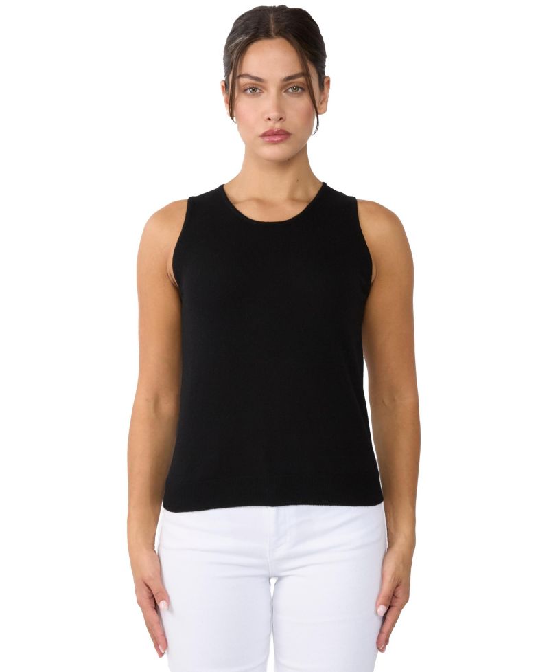 Women's 100% Cashmere Tank Tops Sleeveless Crewneck Sweater Vest