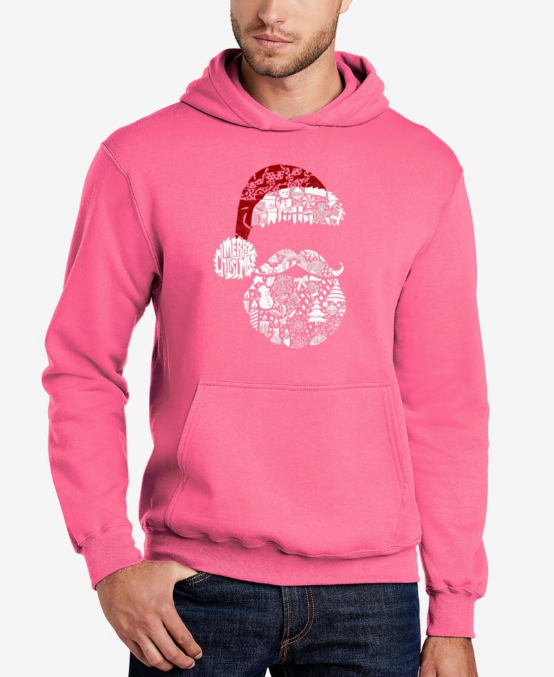 Men's Santa Pics Word Art Hooded Sweatshirt