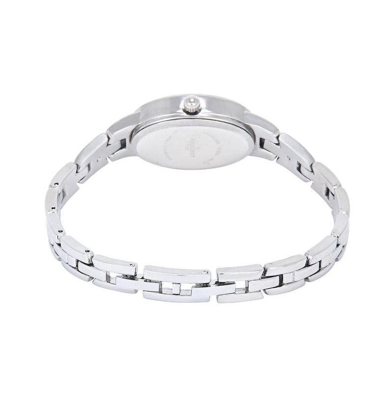 Women's Silver 30x25mm Oval Dial Link Bracelet Watch