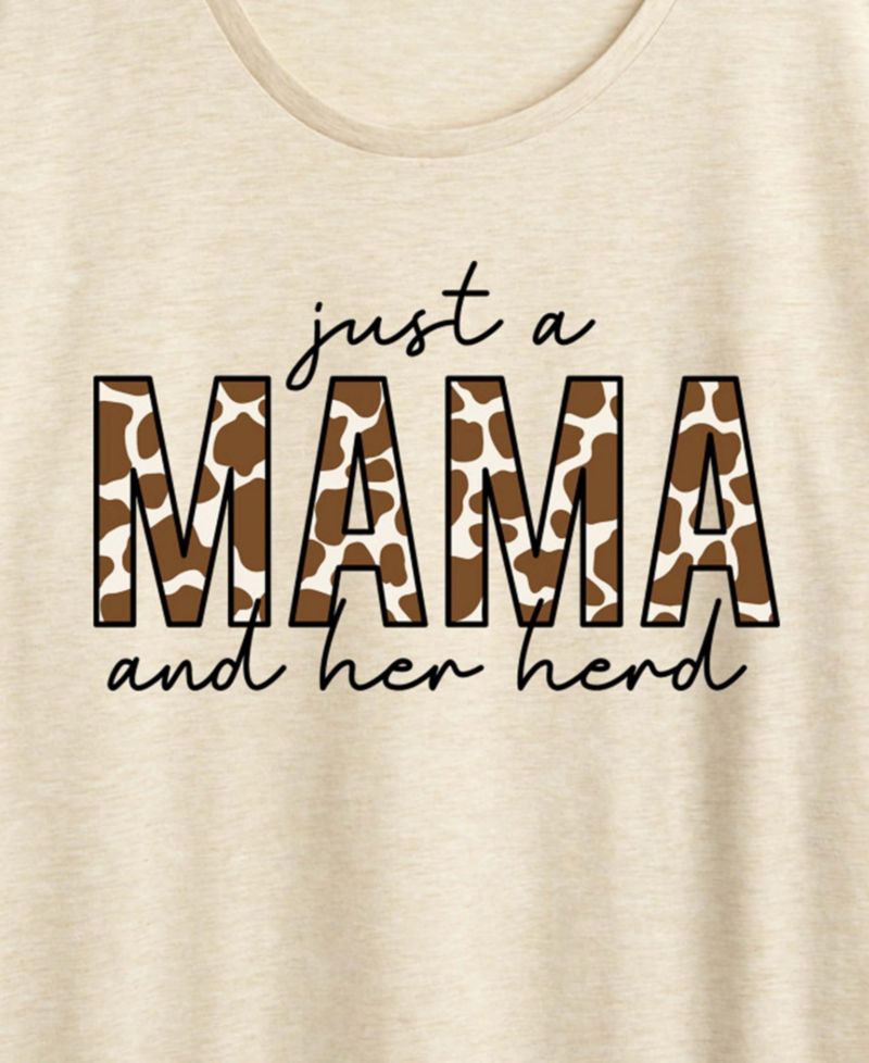 Plus Size Instant Message Mama and Her Herd Short-Sleeve Graphic T-Shirt