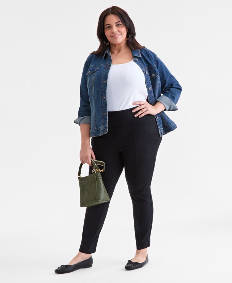 Plus Size Pull-On Ponte Pants