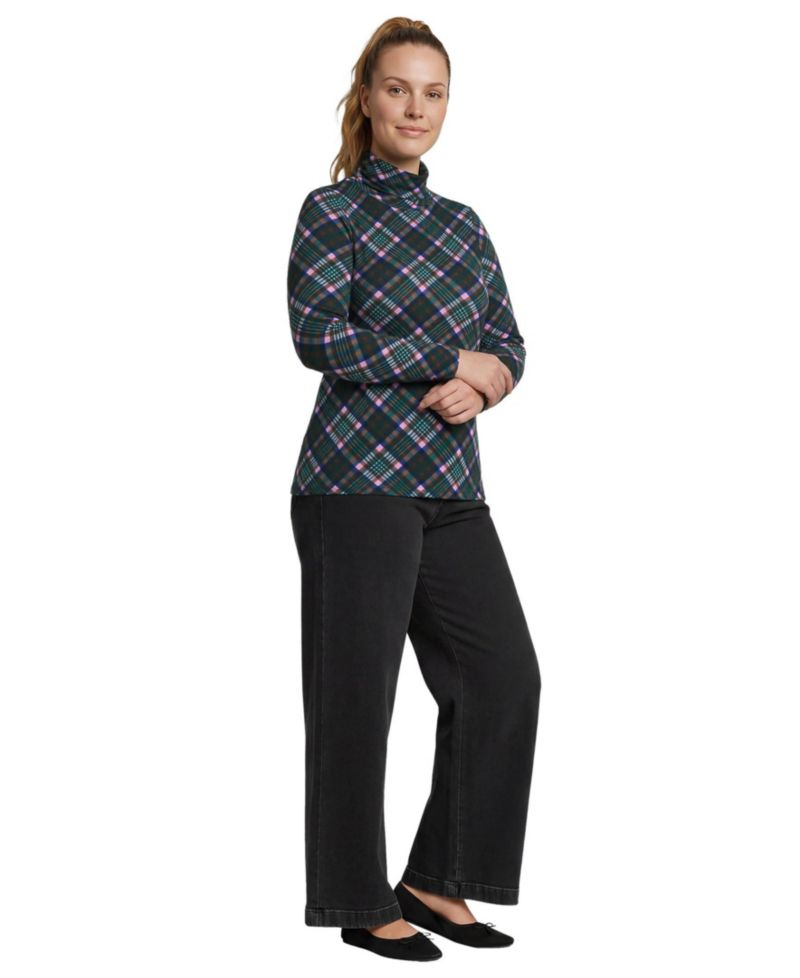 Plus Size Lightweight Jersey Long Sleeve Turtleneck