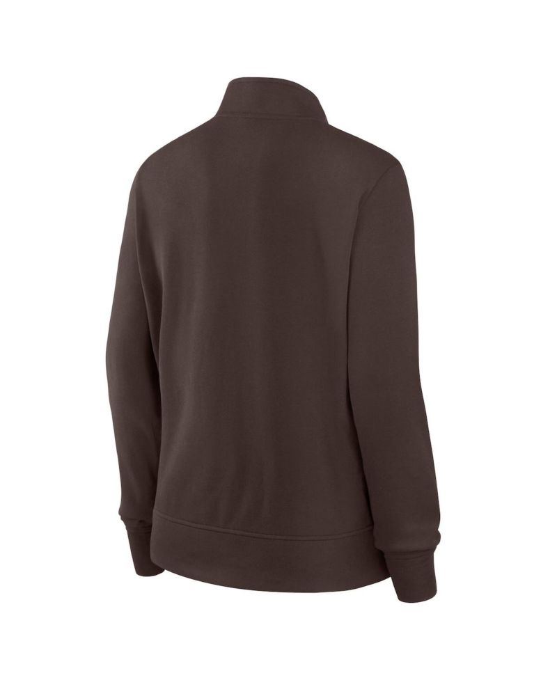 Women's Brown Cleveland Browns Velocity Quarter-Zip Jacket