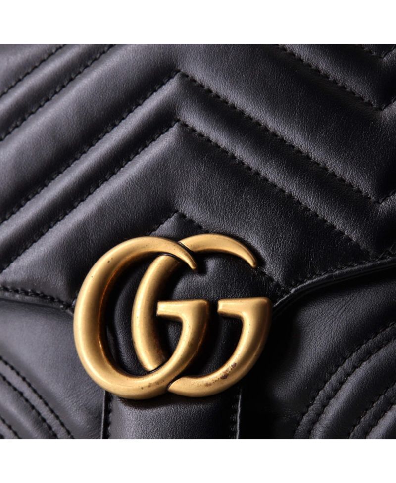Small GG Marmont Top Handle Flap Bag Matelasse Leather
