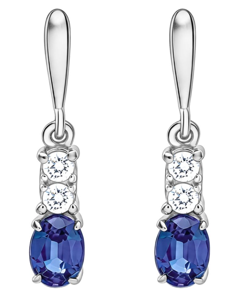 2-Piece Lab-Grown Blue Sapphire (3/4 ct. t.w.) & White Sapphire (1/5 ct. t.w.) Pendant Necklace & Earrings Set in Sterling Silver