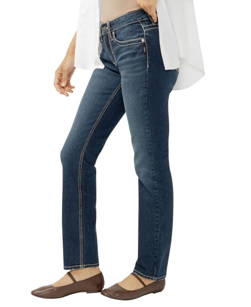 Women's Suki Mid Rise Curvy Fit Straight Leg Jeans