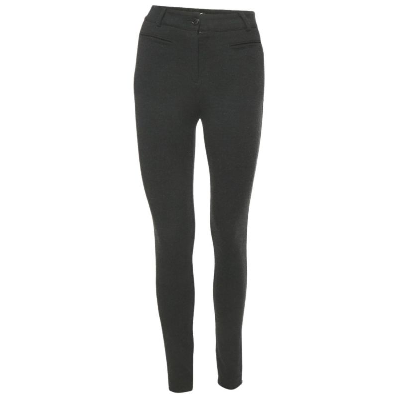Women's Black Viscose Blend Stretch Slim Fit Trousers