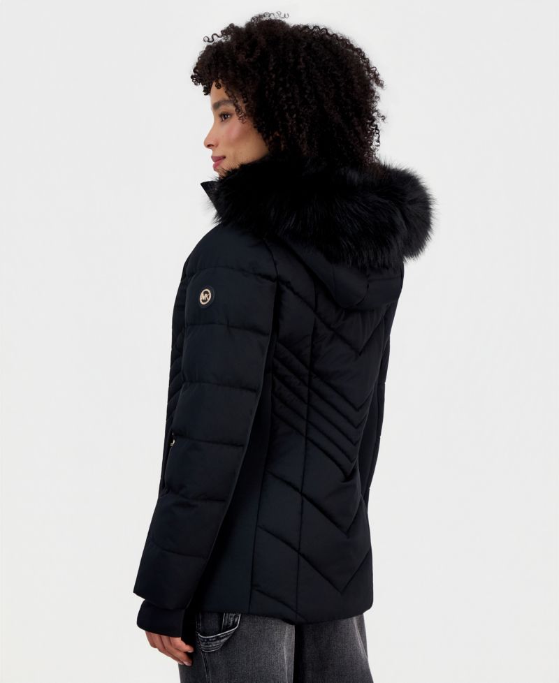 Women's Faux-Fur-Trim Hooded Puffer Coat, Created for Macy's