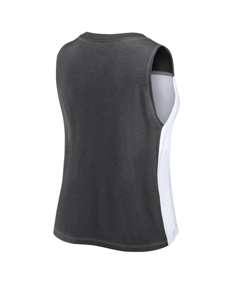 Women's Black/White Chicago White Sox Color-Block Tank Top