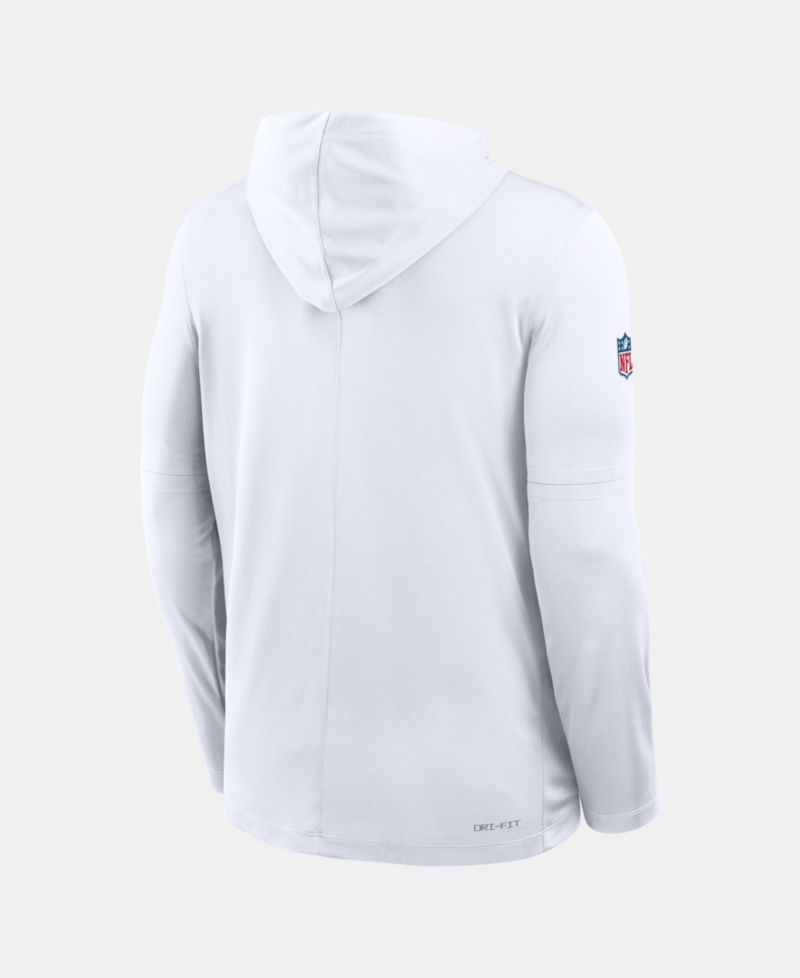 Men's White Cleveland Browns Sideline Dri-FIT Long Sleeve Hooded T-Shirt