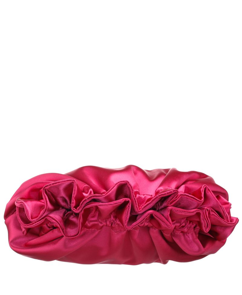Satin Gathered Crossbody Pouch Bag